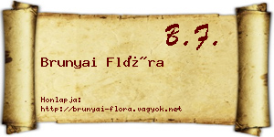 Brunyai Flóra névjegykártya